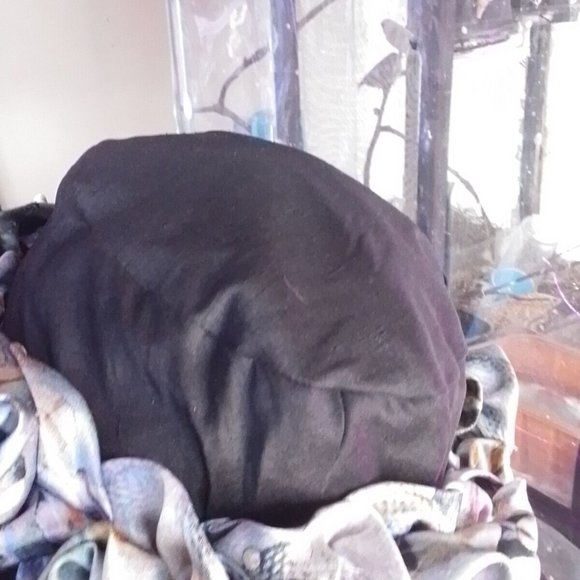 Peackock And Black Silk One Of Kind Hat Large Rim That Stays Up P - Picture 11 of 16